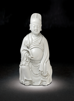 清‧何朝宗製德化瓷文曲星像