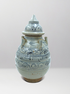 元‧青花五管瓶(連蓋)